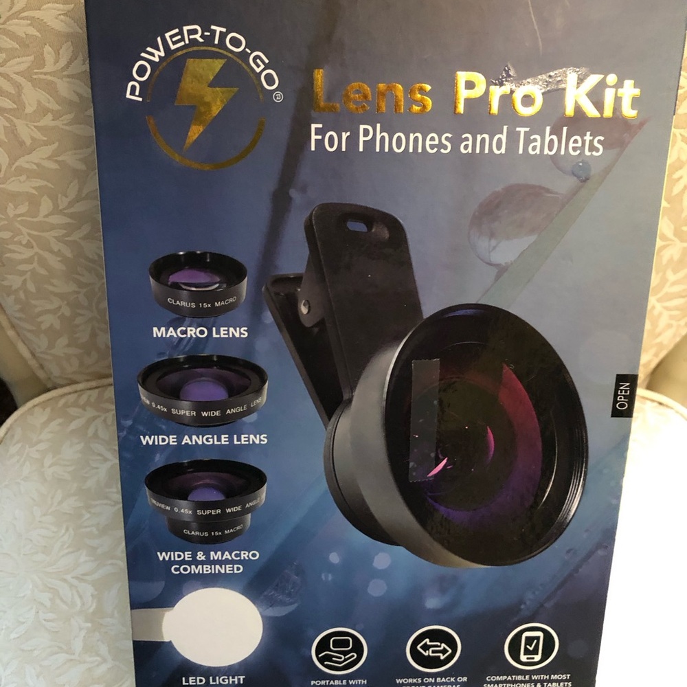 Power -To Go Lens Pro Kit For Phone and Tablet New never used